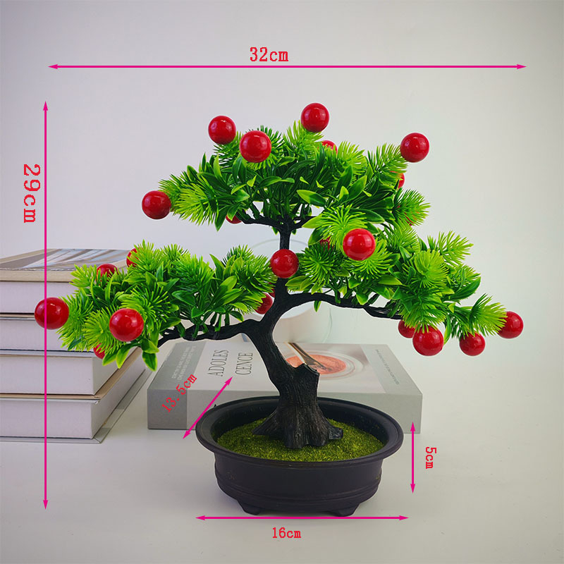Bonsai artificial cu fructe variate, ramuri în formă de U, pentru decorare