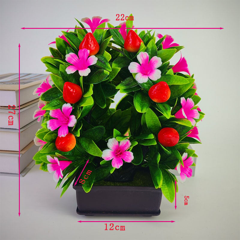 Bonsai artificial cu fructe variate, ramuri în formă de U, pentru decorare