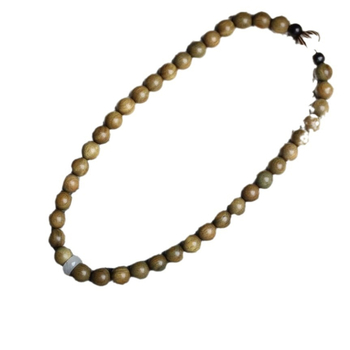 Brățară de santal verde, 8 mm, stil asiatic, motive lotus, stea și lună, lucrată manual