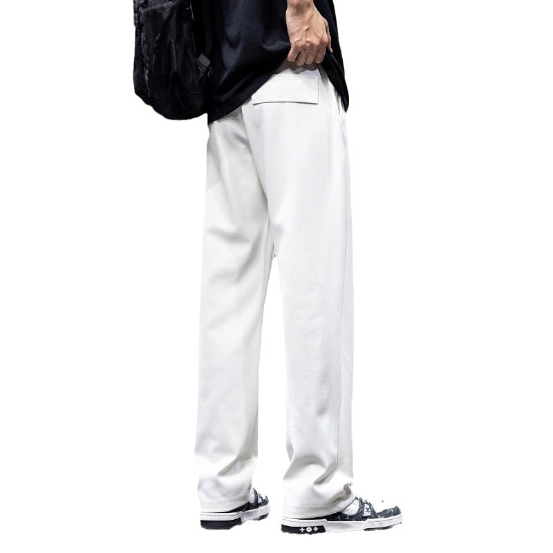 Pantaloni casual bărbați toamnă–iarna, croiți drept, largi, talie cu șnur elastic, pantaloni sport lungi