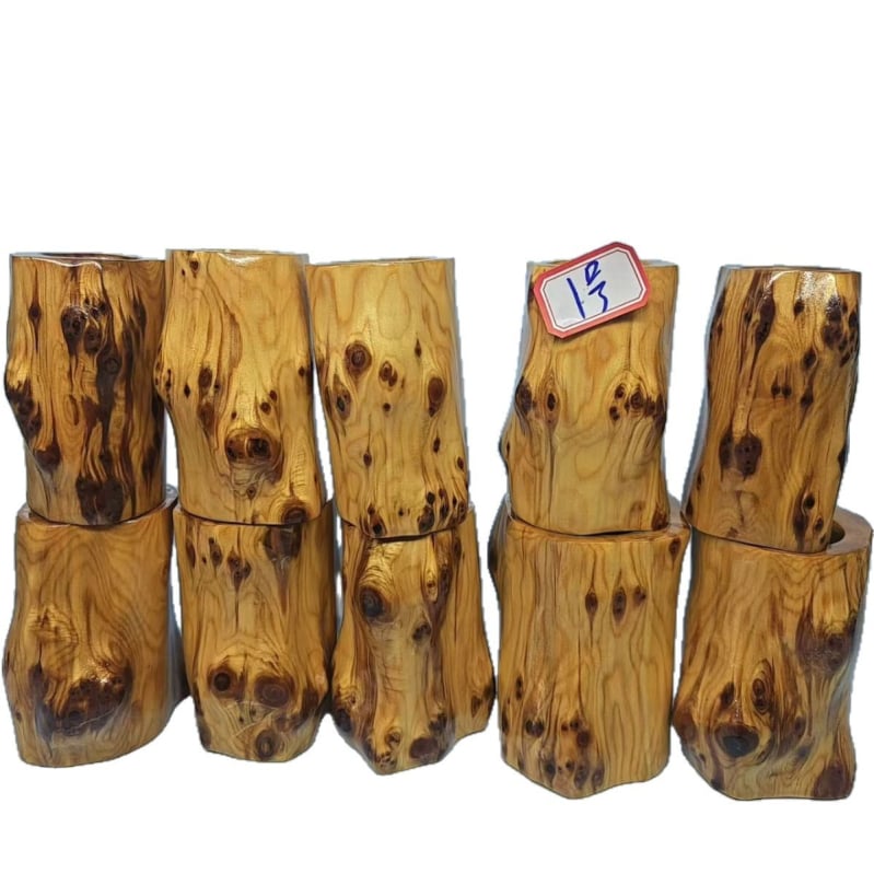 Suport pentru pixuri din lemn Burl Thuja, ornament sculptat din rădăcină, cadou din lemn
