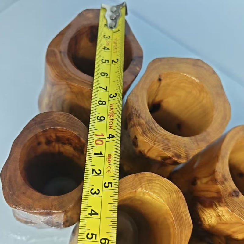 Suport pentru pixuri din lemn Burl Thuja, ornament sculptat din rădăcină, cadou din lemn