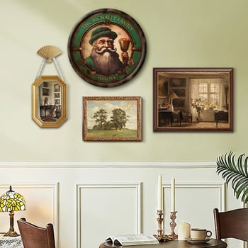 Pandantiv circular din lemn pentru decorul pubului irlandez, decor pentru casă și sufragerie