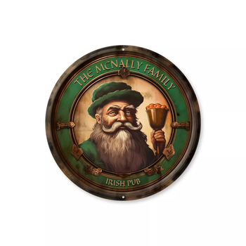 Pandantiv circular din lemn pentru decorul pubului irlandez, decor pentru casă și sufragerie