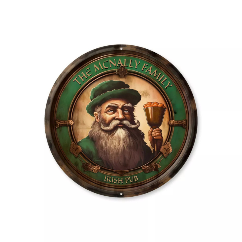 Pandantiv circular din lemn pentru decorul pubului irlandez, decor pentru casă și sufragerie