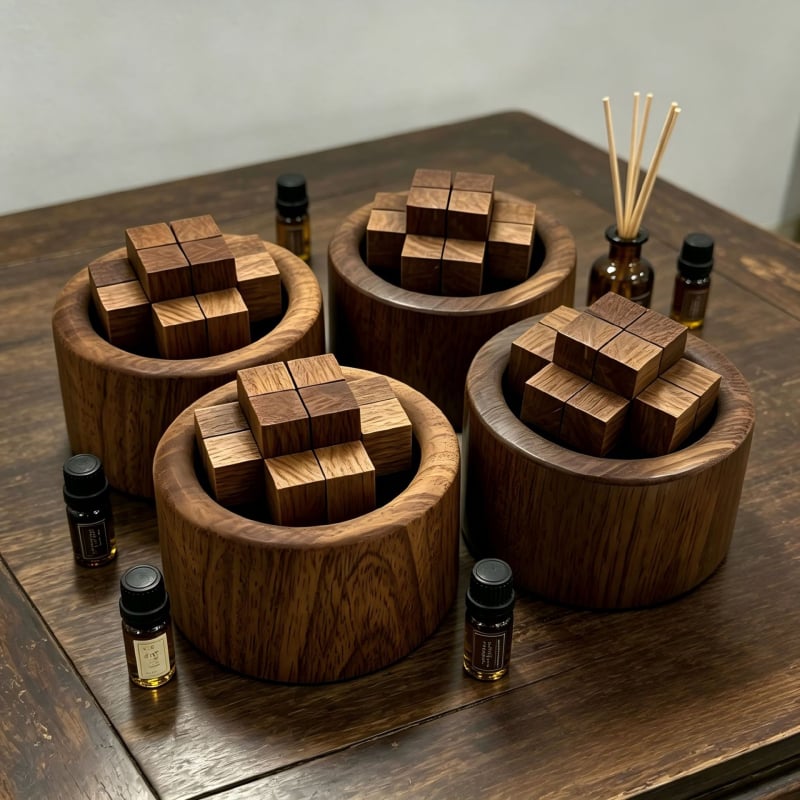Difuzor de ulei esențial din lemn Sapele pentru casă și dormitor, parfum de durată, aromaterapie.