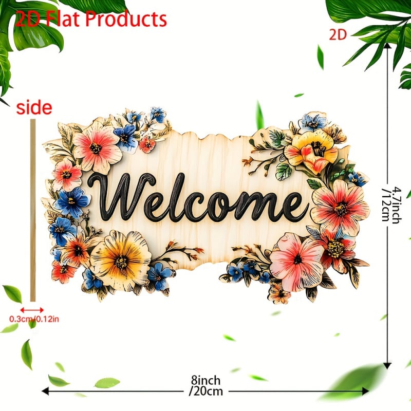 Semne decorative din lemn, atârnate, cu motive florale, în stil pastoral, pentru grădină, pensiuni și florării
