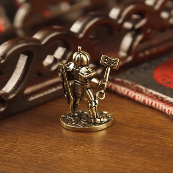 Figurină din alamă – Războinicul dovleac, stil desen animat, decor pentru birou