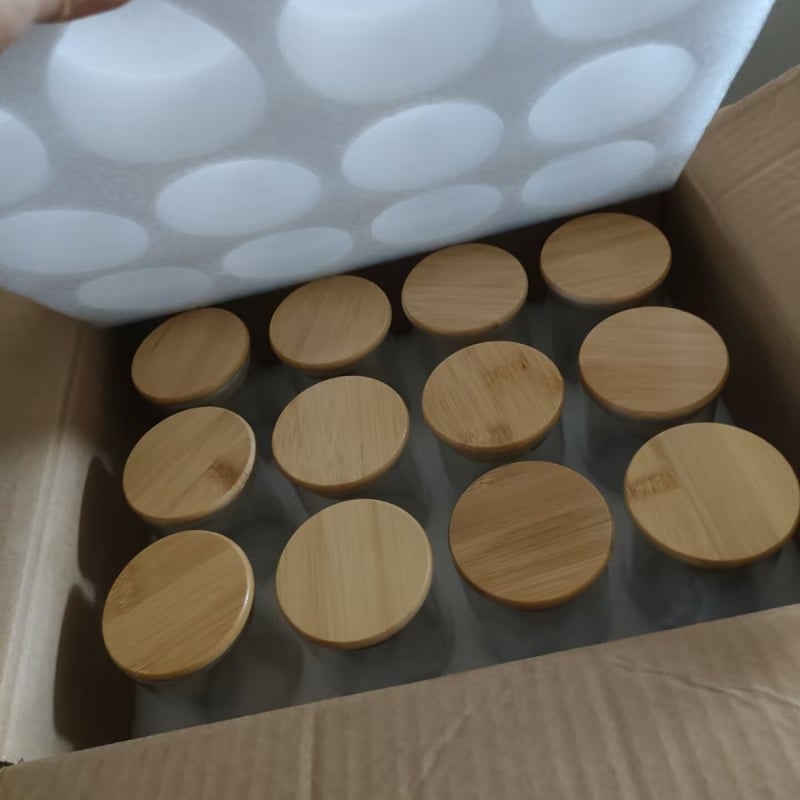 Set de 12 borcane din sticlă cu capac din bambus – recipiente etanșe pentru ceai, condimente și depozitare în bucătărie