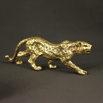 Pandant din alamă masivă, cu motiv leopard și bani – ornament de mână, piesă de expoziție în stil antic