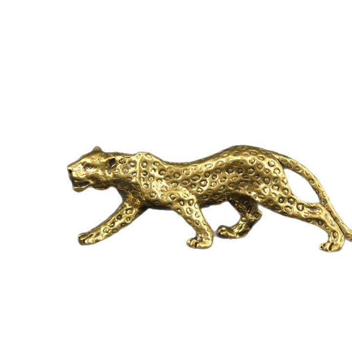 Pandant din alamă masivă, cu motiv leopard și bani – ornament de mână, piesă de expoziție în stil antic