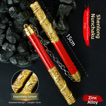 Mier JY Shenlong 15 cm nunchaku zliatinová zbraň model kovová ozdoba