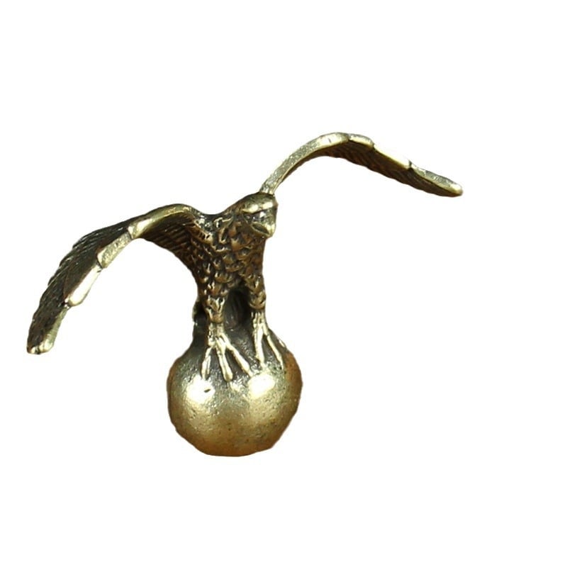 Figară de vultur din alamă pe minge – ornament de birou, stil vintage