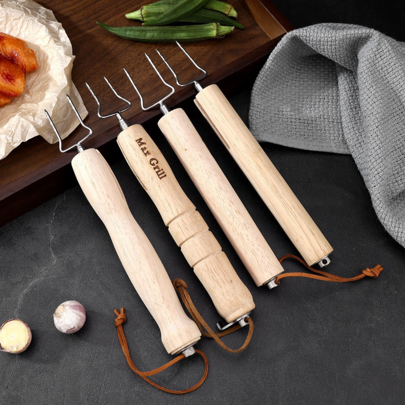 Frigărui portabile din oțel inoxidabil pentru grătar, bețe extensibile pentru camping, unelte pentru BBQ, frigărui pentru marshmallows