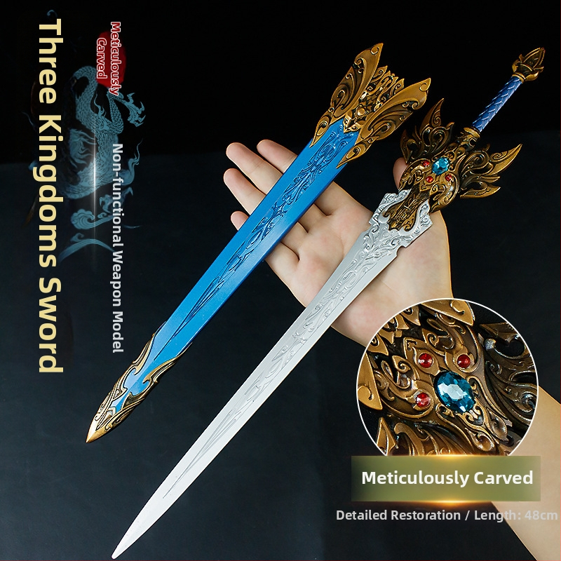 48 cm celokovový meč Yitian s puzdrom – rekvizita z anime/hry, modelová ozdoba