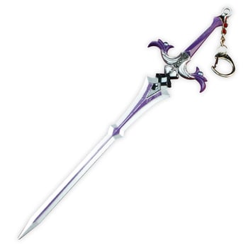 Model de armă pentru joc, sabie de 22 cm, aliaj de zinc mov – ornament