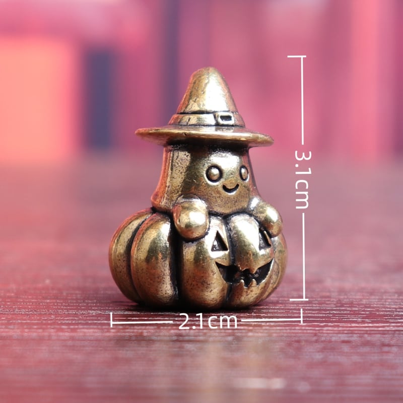 Fantomă de dovleac din alamă pentru Halloween — decor retro, obiect decorativ pentru birou