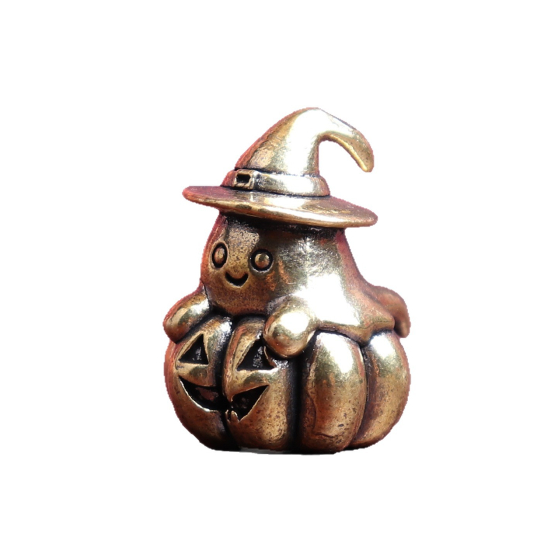 Fantomă de dovleac din alamă pentru Halloween — decor retro, obiect decorativ pentru birou