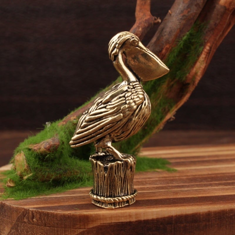 Figurina tucan din alamă, ornament decorativ din metal, stil chinezesc, lucrat manual