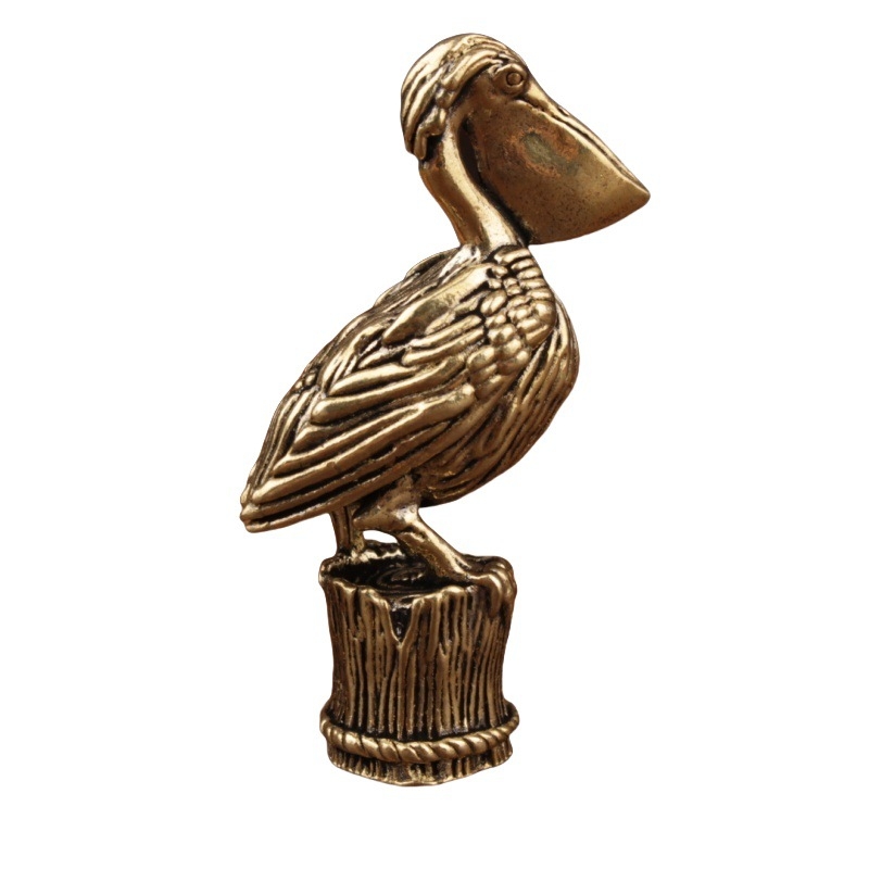 Figurina tucan din alamă, ornament decorativ din metal, stil chinezesc, lucrat manual