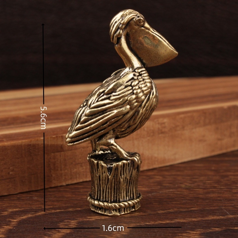 Figurina tucan din alamă, ornament decorativ din metal, stil chinezesc, lucrat manual