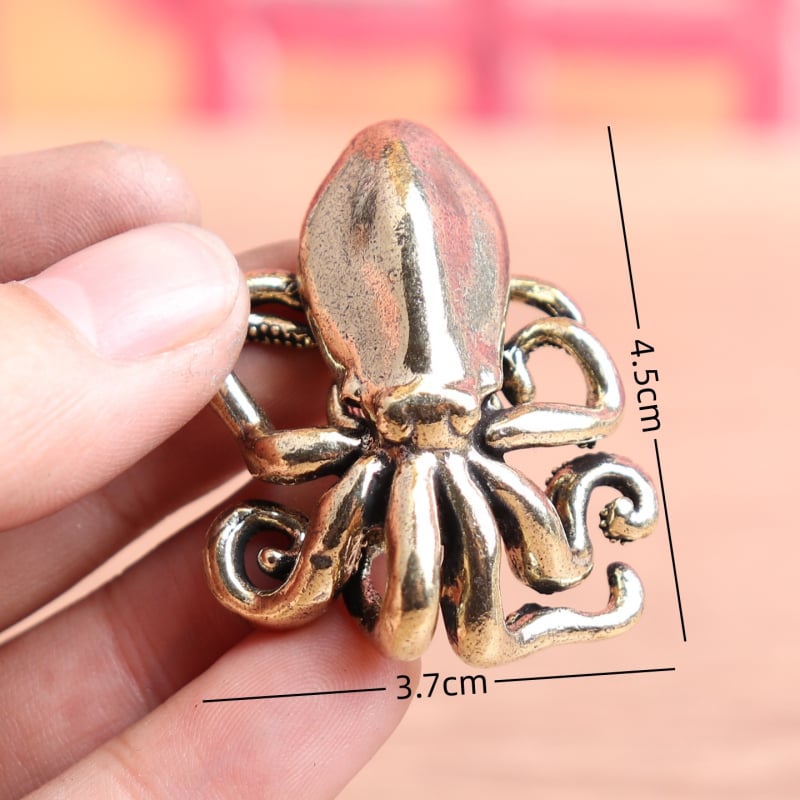 Alamă pură, caracatiță, calmar și sepie – ornament de masă pentru ceai, stil vintage