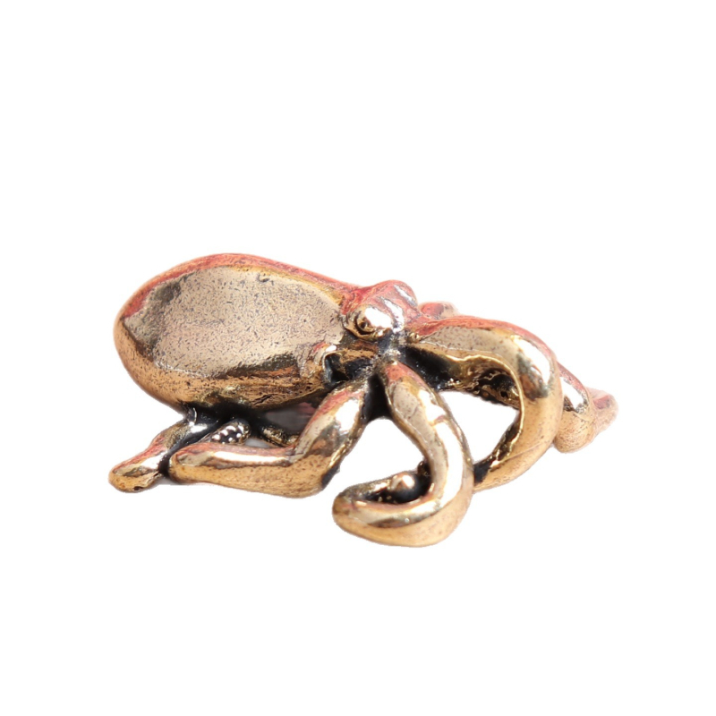 Alamă pură, caracatiță, calmar și sepie – ornament de masă pentru ceai, stil vintage