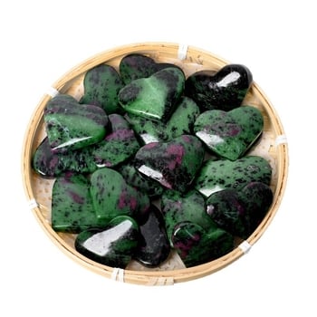 Ornament inimă din cristal natural, piatră roșu-verde, decor pentru masă și casă