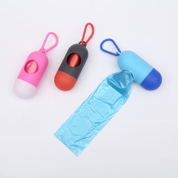 Dispenser portabil cu capsule pentru pungile de gunoi ale câinelui, pungi monocromatice
