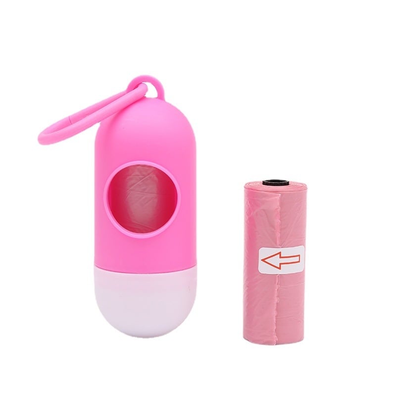 Dispenser portabil cu capsule pentru pungile de gunoi ale câinelui, pungi monocromatice