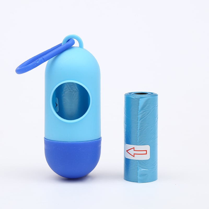 Dispenser portabil cu capsule pentru pungile de gunoi ale câinelui, pungi monocromatice