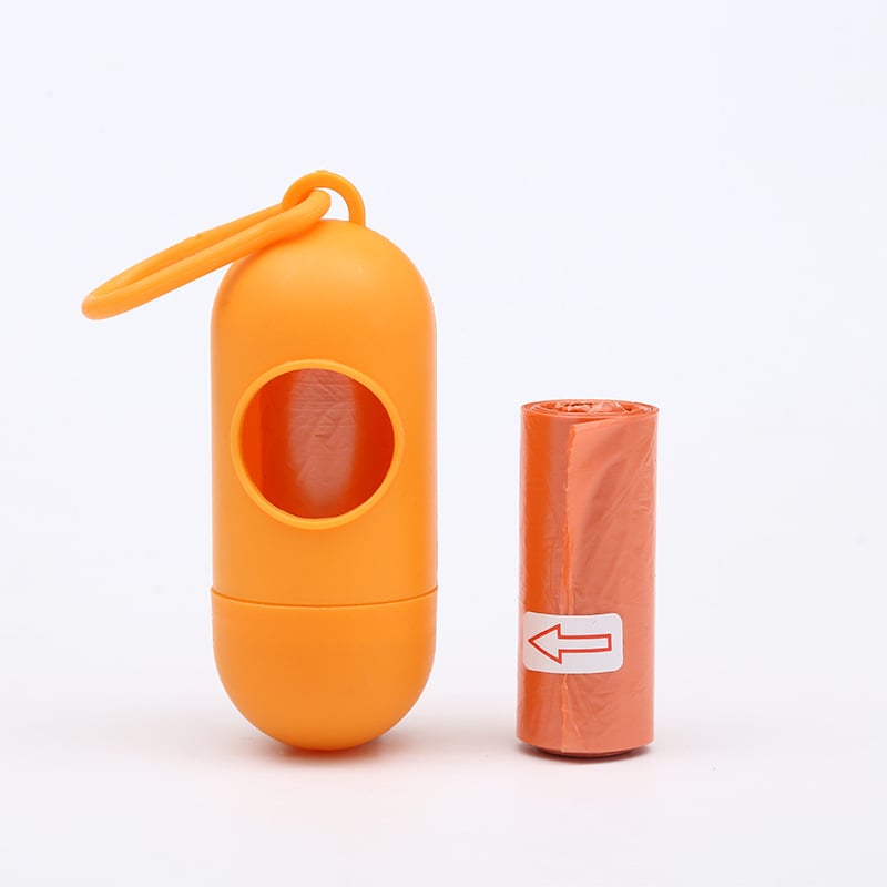 Dispenser portabil cu capsule pentru pungile de gunoi ale câinelui, pungi monocromatice