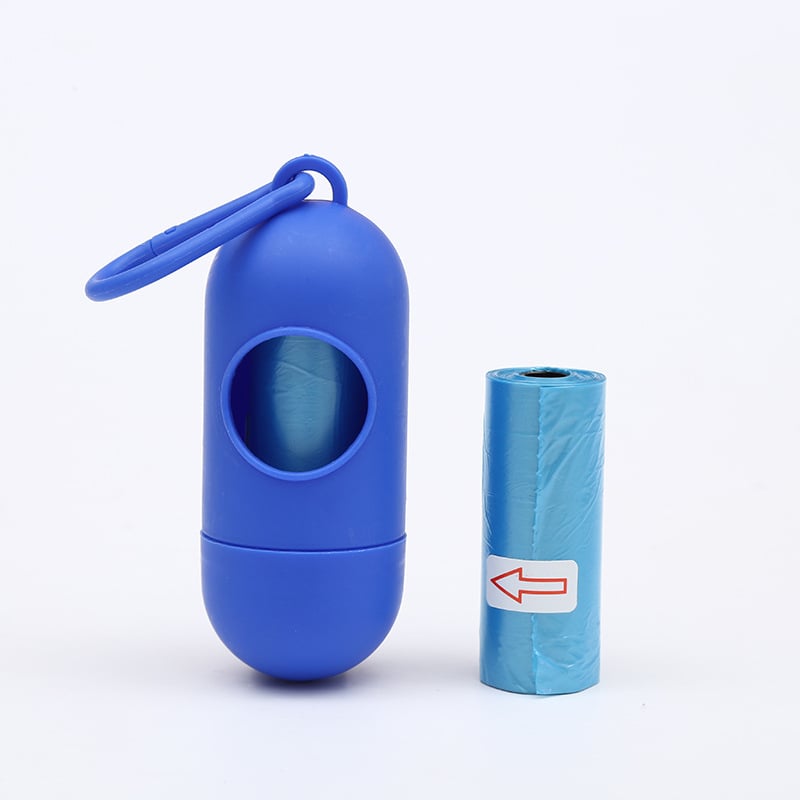 Dispenser portabil cu capsule pentru pungile de gunoi ale câinelui, pungi monocromatice