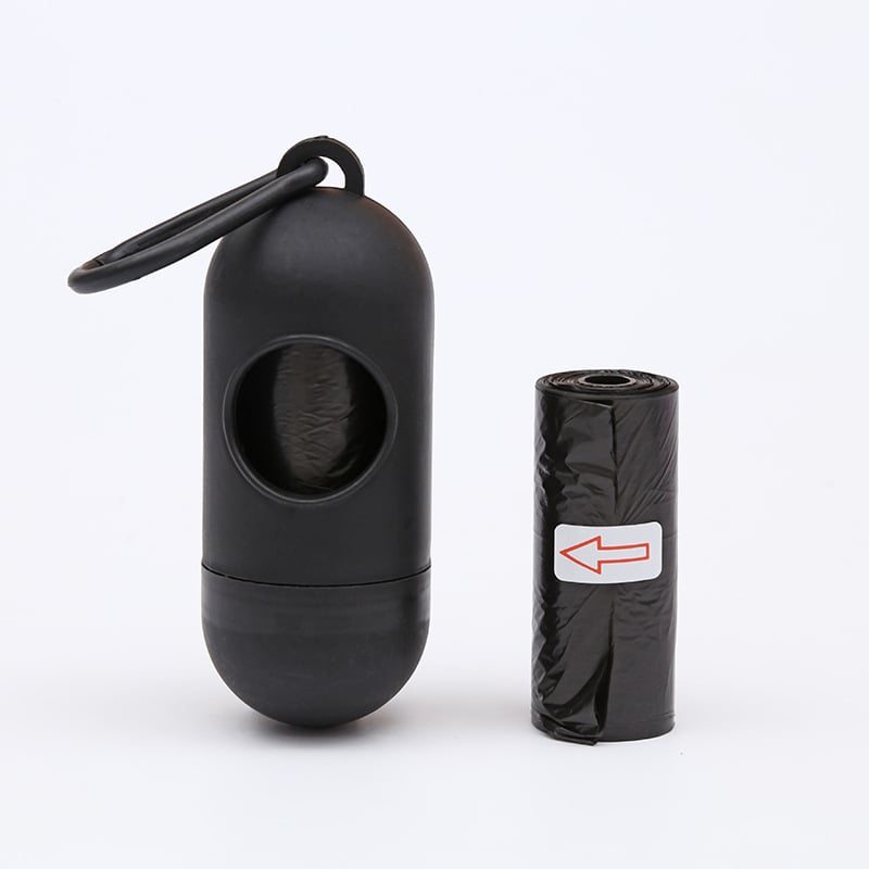 Dispenser portabil cu capsule pentru pungile de gunoi ale câinelui, pungi monocromatice
