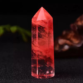 Coloană de cristal roșie cu vârf unic