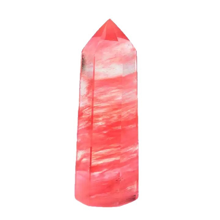 Coloană de cristal roșie cu vârf unic