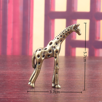 Girafă din cupru, finisaj bronz antic – figură pentru ceai, decor animal