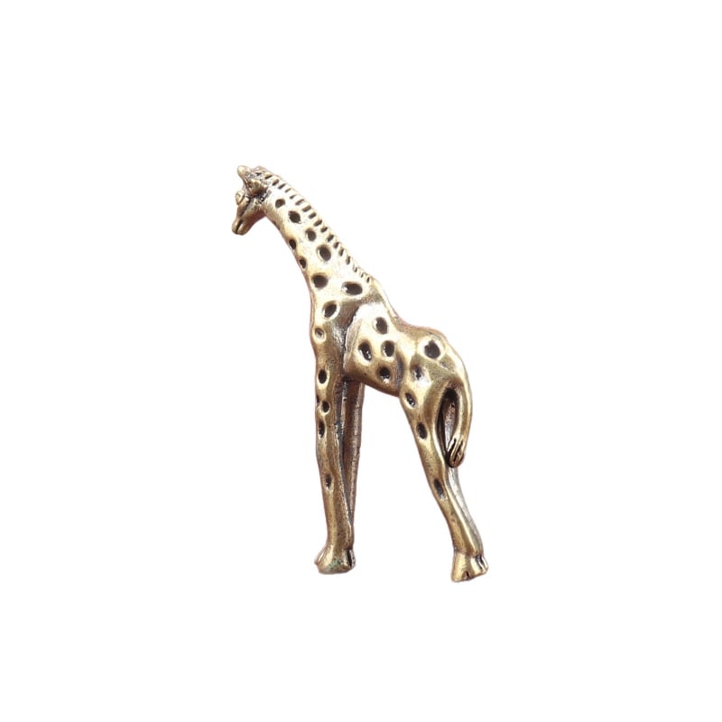 Girafă din cupru, finisaj bronz antic – figură pentru ceai, decor animal