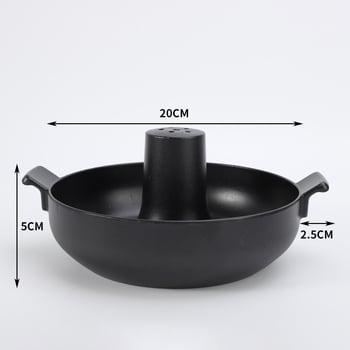 Hot Pot din Beijingul vechi, fund gros și design trombă de elefant, aliaj de aluminiu, 4,1–6 L, antiaderent, compatibil cu aragazul cu gaz