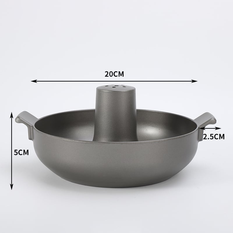 Hot Pot din Beijingul vechi, fund gros și design trombă de elefant, aliaj de aluminiu, 4,1–6 L, antiaderent, compatibil cu aragazul cu gaz