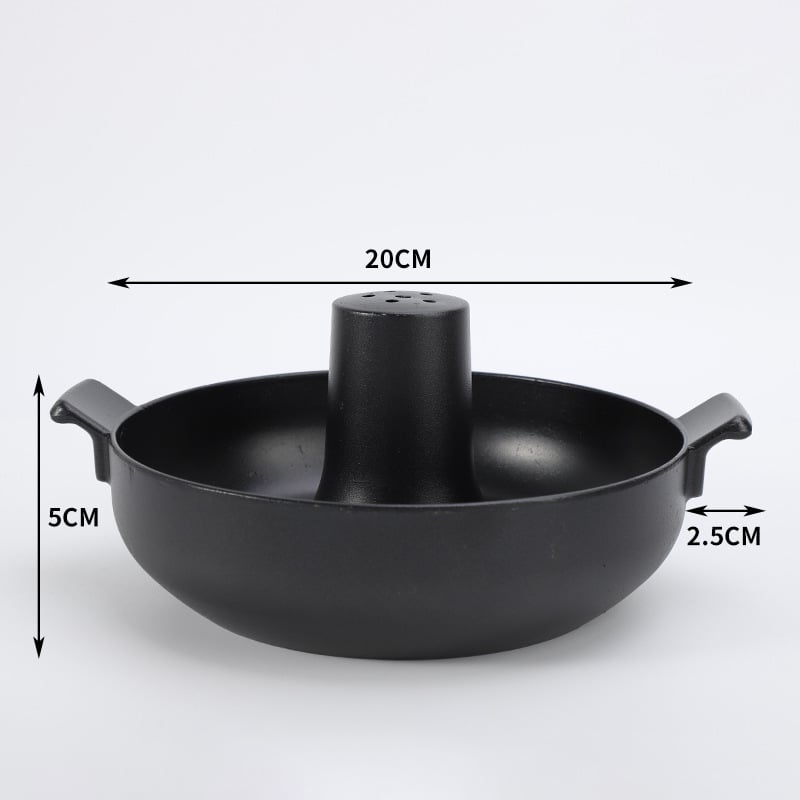 Hot Pot din Beijingul vechi, fund gros și design trombă de elefant, aliaj de aluminiu, 4,1–6 L, antiaderent, compatibil cu aragazul cu gaz