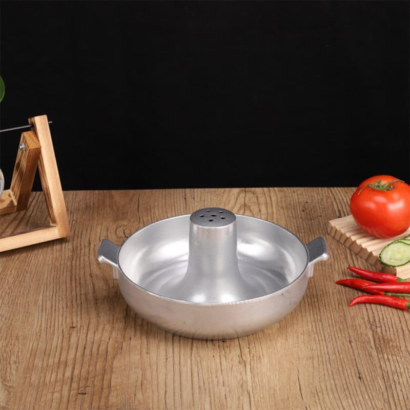 Hot Pot din Beijingul vechi, fund gros și design trombă de elefant, aliaj de aluminiu, 4,1–6 L, antiaderent, compatibil cu aragazul cu gaz