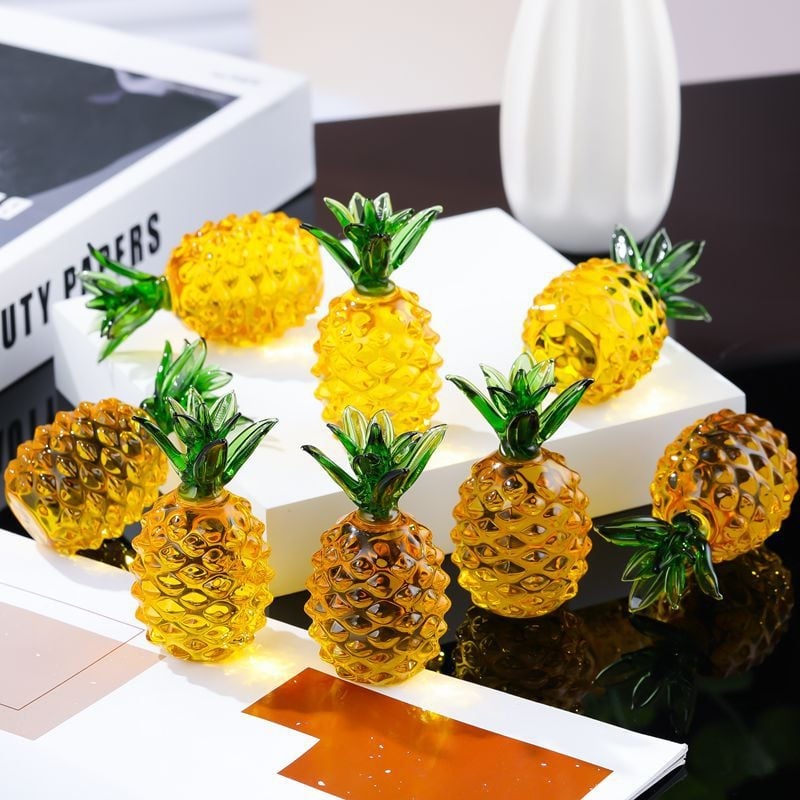 Ananas din citrin – ornament din cristal pentru hol și mobilier