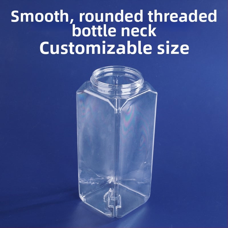 Recipient din plastic transparent pentru alimente: nuci, cereale, gustări și miere; sigilat; ambalaj PET universal