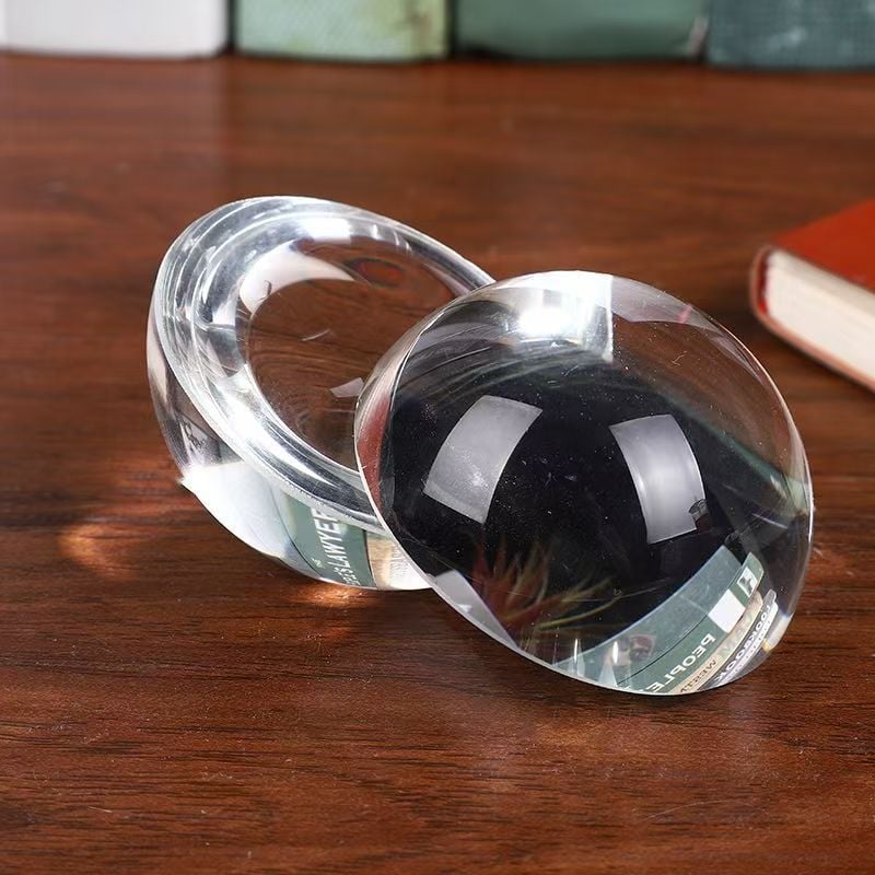 Ornament din cristal în formă de semisferă și greutate pentru hârtie cu lentilă convexă – decor de perete din sticlă