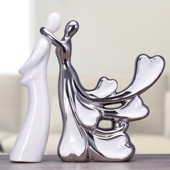 Honghe figură ceramică din porțelan cu luciu monocrom – artizanat electroplatat pentru decorul casei