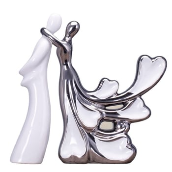 Honghe figură ceramică din porțelan cu luciu monocrom – artizanat electroplatat pentru decorul casei