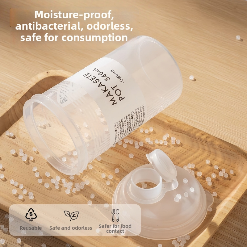 Dóza na biely cukor, potravinárska, uzavretá a odolná voči vlhkosti, valcová kuchynská nádoba na múku a škrob s odmerkou, 301 – 500 ml, vhodná do mikrovlnnej rúry