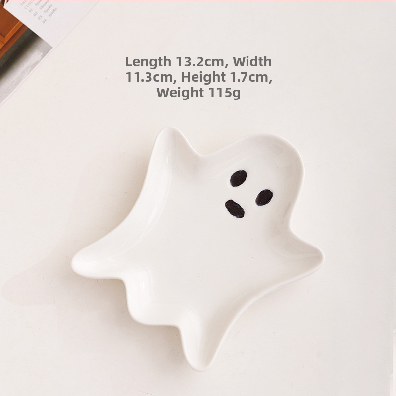 Biely porcelánový podnos na šperky, dekoratívny keramický podnos na šperky