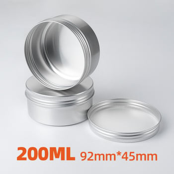 200 g Cutie din aluminiu sigilată, argintie – Ceară auto, Săpun cu ulei de cal, Cremă cosmetică în cutie metalică